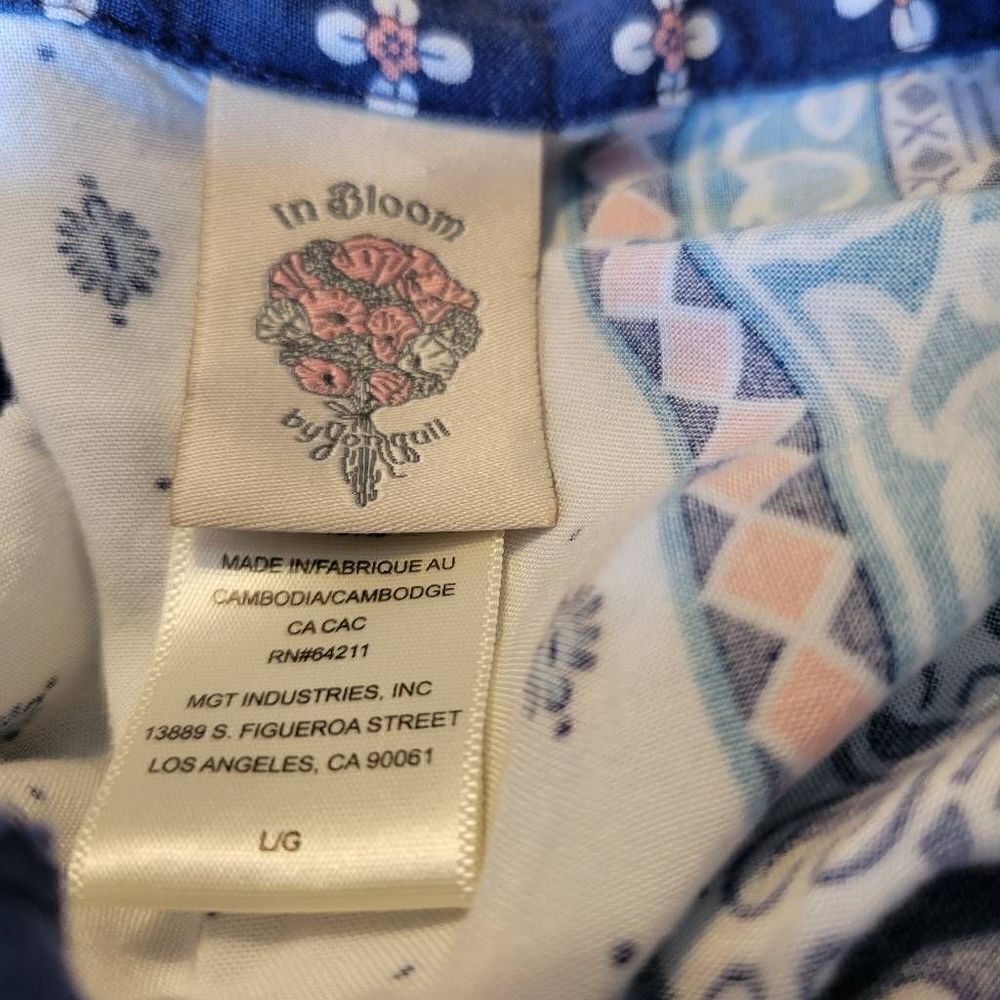 In Bloom Boho Short Sleeve Knit Top Size Large - Picture 5 of 6